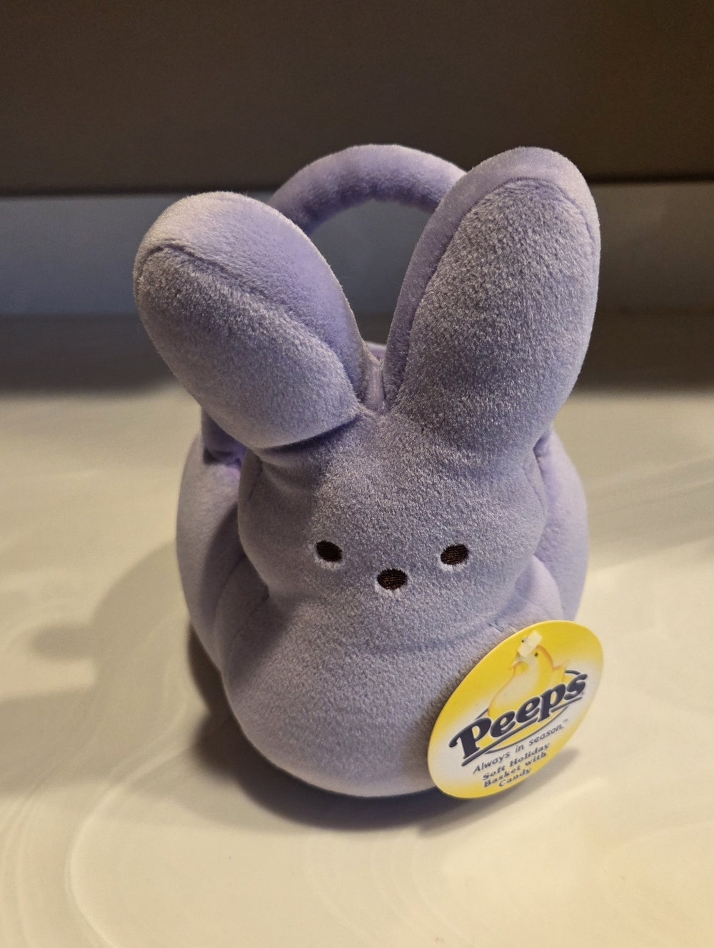 2005 Peeps Plush Purple Bunny Easter Basket